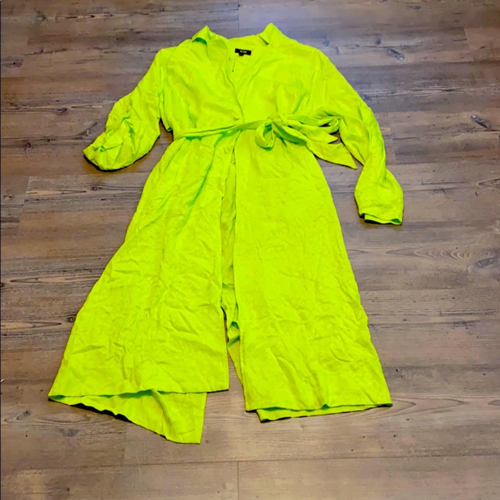AFRM Lime Green One Button Pocketed Duster Small